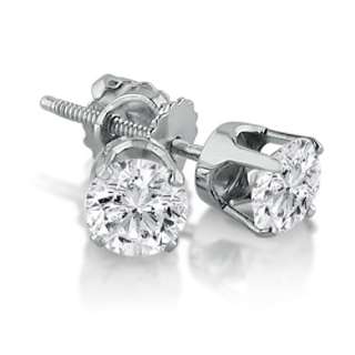 Carat Diamond Earrings Studs in 14K White Gold  