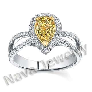 61 Ct. Pear Cut Canary Diamond Engagement Ring GIA  