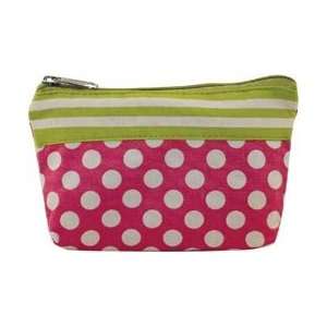  Bag Works Canvas Cosmetic Case 6.25x7.5x4 Pink Dot; 3 