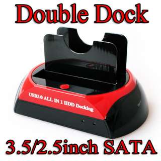 USB3.0 Dual/Two 3.5/2.5 SATA HDD Dock/Docking Station  