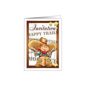  Invitation Card With Cowboy   Cowboy Invitation Happy 