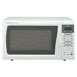Sharp R 319FW 1100 Watt Cubic Foot Mid Size Microwave Oven, White 