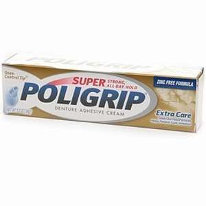  Super PoliGrip Denture Adhesive Cream Extra Care Zinc Free 