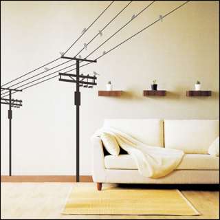 ELECTRIC POLE VINYL WALL ROOM DECO DECAL STICKER KR0042  