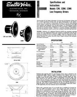 ELECTRO VOICE 12 EV 12BW (Vintage Tube Amp Speaker)  