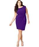    Jones New York Plus Size Dress Capsleeve With Rosettes at 