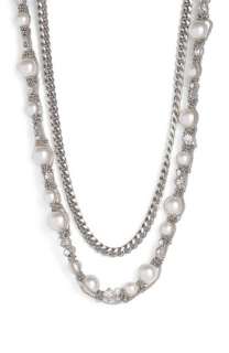Givenchy Vanguard Faux Pearl & Chain Necklace  