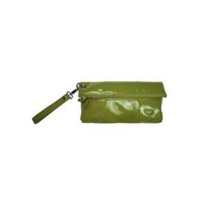  Amy Michelle Poppy Clutch Bag   Green Faux Patent with 