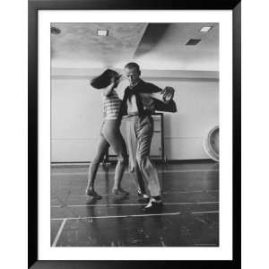 Dancer Barrie Chase Rehearsing with Fred Astaire for TV 