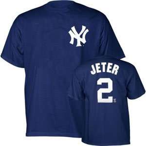 Derek Jeter (New York Yankees) Youth Name and Number T Shirt (Navy 