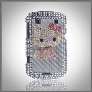  3D Metal Hello Kitty Diamond Silver Stripes Cristalina 