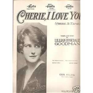  Sheet MusicGrace Moore Cherie I Love You 107 Everything 