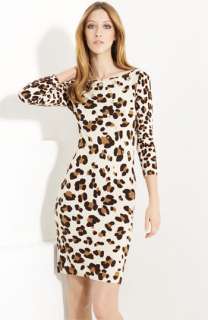 Blumarine Leopard Print Sponge Knit Dress  