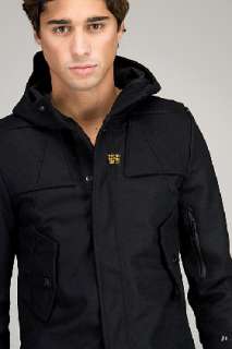 star Artner Weston Hooded Black Wool Jacket for men  