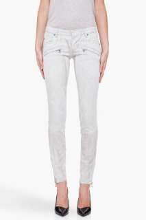Pierre Balmain Light Grey Zip Jeans for women  
