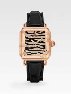 Michele Watches   Deco Diamond Safari Tiger Strap Watch   Saks 
