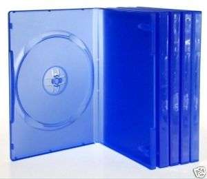 25 PK. BLUE DVD CASES w/ clear front slip cover  