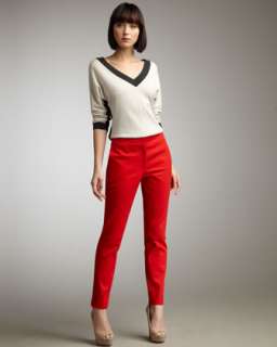 Contrast Knit Sweater & Oxford Twill Pants