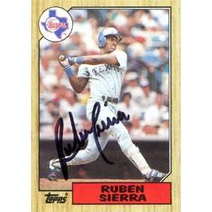 Ruben Sierra Autographed/Hand Signed 1987 Topps Card