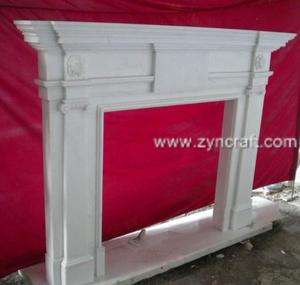 solid nature marble Fireplace Mantel surround hand engraved simple 
