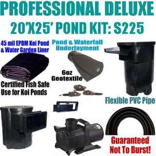 Professional 20x25 Deluxe Pond Kit S225 for Wholesale Pond Supply