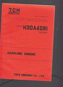 TCM FORKLIFT PARTS Manual NISSAN GASOLINE ENGINE H30A4GR1  