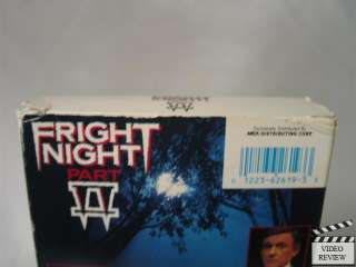 Fright Night Part (Pt.) 2 VHS Roddy McDowall, Traci Lin 012236261933 