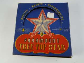 Vintage General Electric Lamp Paramount Tree Top Star Light Bulb 
