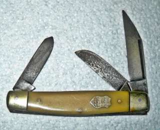   Vintage Jim Bowie German Eye Brand 3 Blade Pocket Folding Knife USed