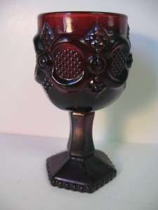 Collectible Avon Ruby Red Glass Goblet 4 1/2 one only  