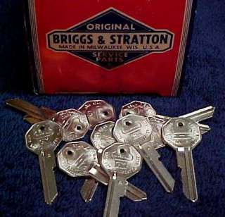 10) NOS 67 GM Chevy Corvette Briggs Stratton Key Blank  