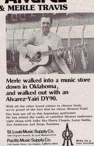 1980 MERLE TRAVIS FOR THE ALVAREZ YAIRI DY80 GUITAR AD  