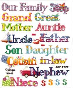 NRN Designs STICKERS for Scrapbooking & Cards Choice  