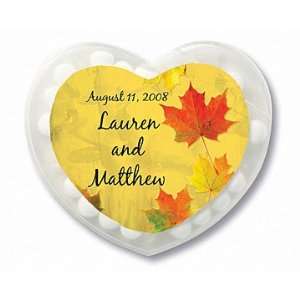 Wedding Favors Changing Leaves Fall Theme Personalized Heart Shaped 