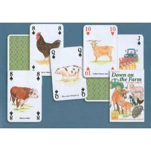  Farm Animals Standard Poker Playing Card Deck featuring 