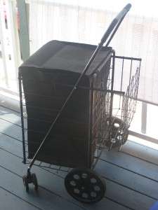 SHOPPING FOLDING Cart front SWIVELWHEELS double Basket  