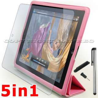 LEATHER SMART CASE COVER SCREEN PROTECTOR FOR IPAD 2 3G  