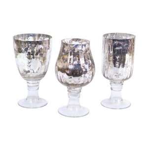  of 3 Victorian Inspirations Glass Goblet Christmas Candle Holders 12