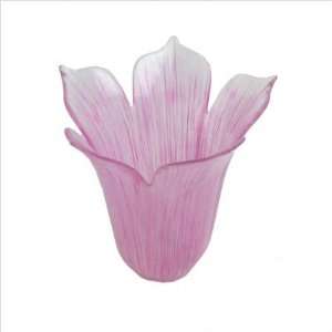   Glass Vase Hand Painted pink Stripe White Flower Flowers Vases