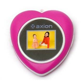 Axion AXN9100P 1.1 Inch Heart Shaped Mini Digital Picture Frame (Pink 