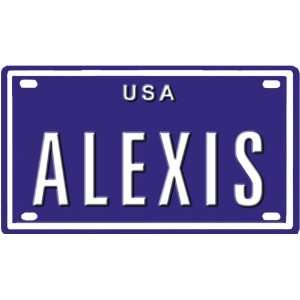  Alexis USA mini metal embossed license plate name for 