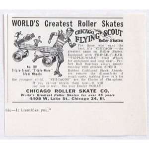  1947 Chicago Flying Scout Roller Skates Print Ad (1608 