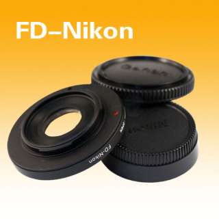 Canon FD mount lens to Nikon camera Adapter Mount Ring with Glass (FD 