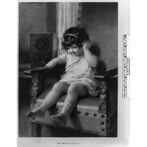   story,girl with headphones on listening to radio,February 15,c1923