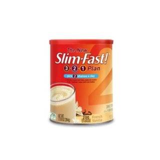 Slim Fast 3 2 1 Plan, Shake Mix, French Vanilla, 12.83 Ounce Canister 