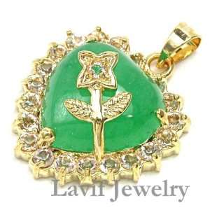 STAR & LEAF GIFT GREEN JADE   Green Jade Heart GIFT Pendant [with 