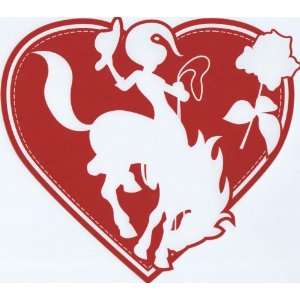    Med Cowgirl Heart Horse Car Trailer Decal Sticker: Automotive