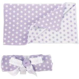 Mud Pie Baby 100 Percent Cotton Knit Polka Dot Blanket, Purple/White