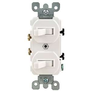   109 05224 WSP Combo 2 Single Pole Switch, White