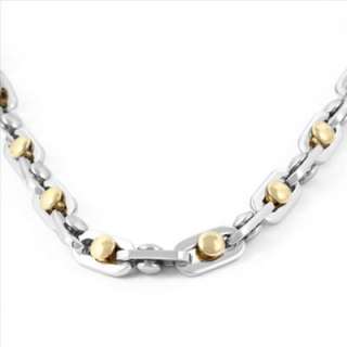 New Men Gold Silver Stainless Steel Chain Necklace 24  